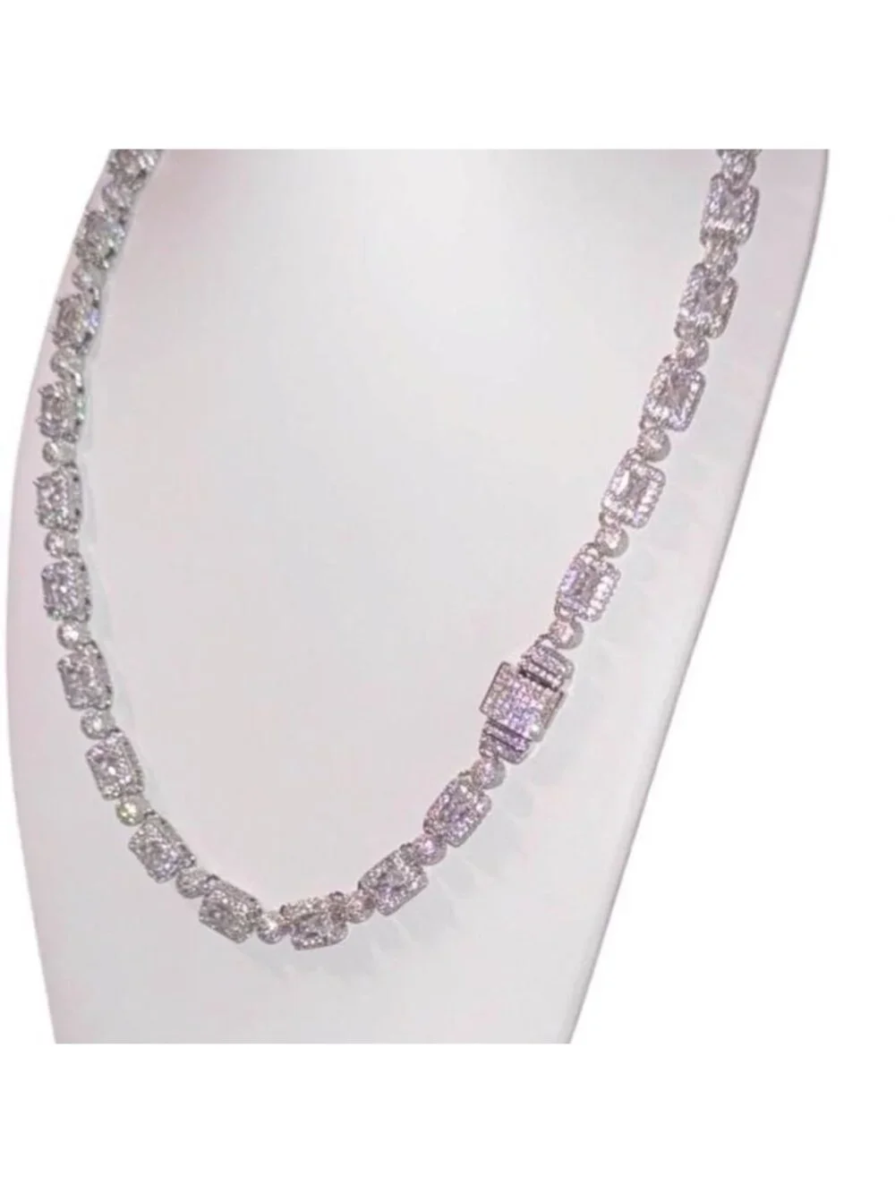 Iced Out Tennis Cluster Necklace D 2 Fc